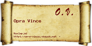 Opra Vince névjegykártya